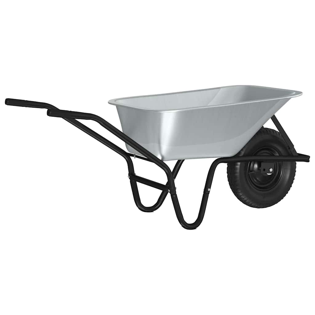 Wheelbarrows Wheelbarrow Silver Black 124 X 73 65 Cm Steel Silver and black Sing