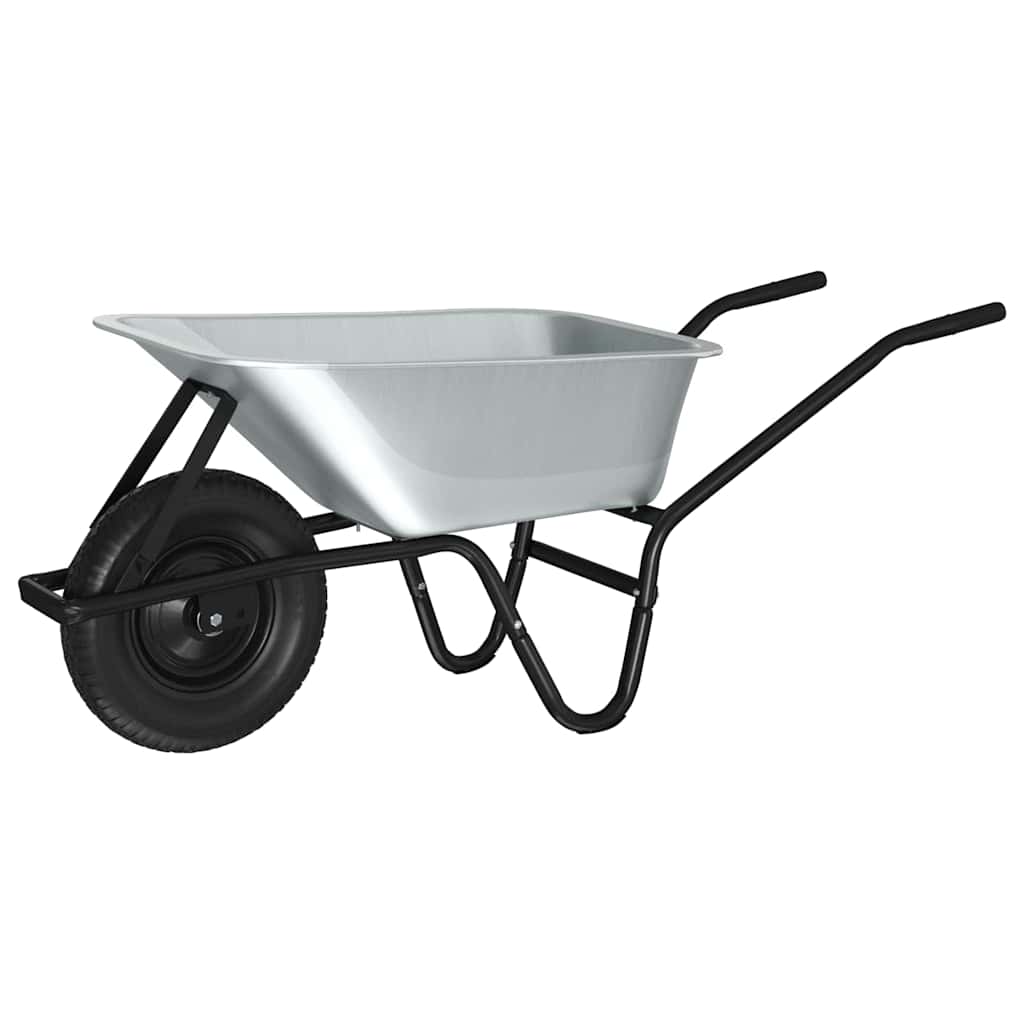 Wheelbarrows Wheelbarrow Silver Black 124 X 73 65 Cm Steel Silver and black Sing