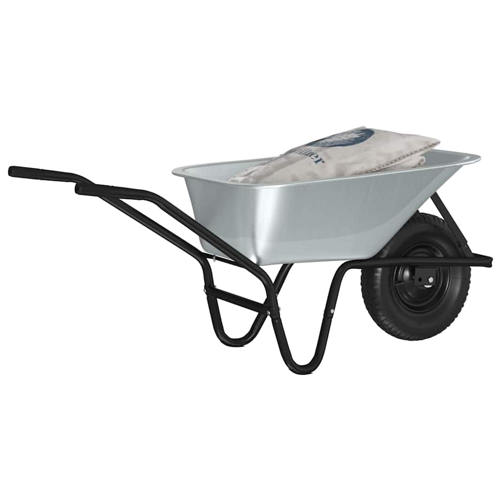Wheelbarrows Wheelbarrow Silver Black 124 X 73 65 Cm Steel Silver and black Sing
