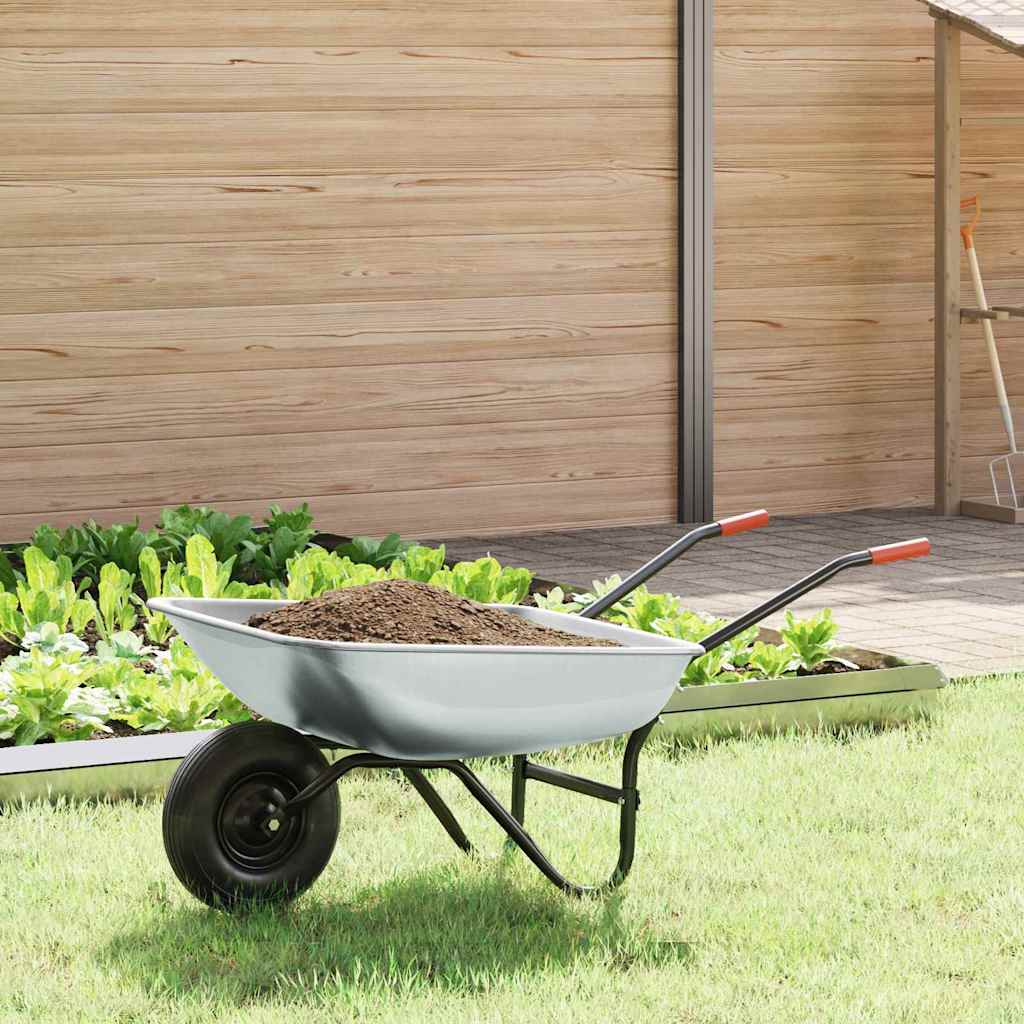 Wheelbarrow Silver And Black 124 X 73 X 65 Cm Steel