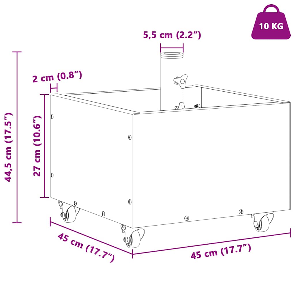 Parasol Base Manual 45 X 45 X 45 Cm Steel