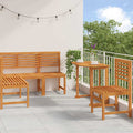 Garden Bench Set 4 Pcs Brown Solid Acacia Wood