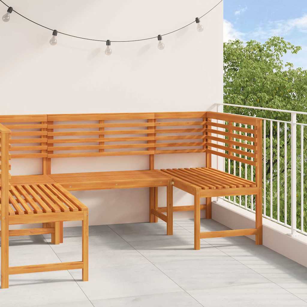 Garden Bench Set 4 Pcs Brown Solid Acacia Wood
