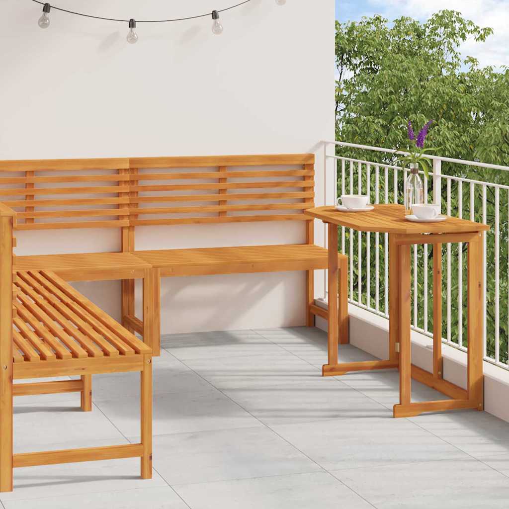 Garden Bench Set 4 Pcs Brown Solid Acacia Wood