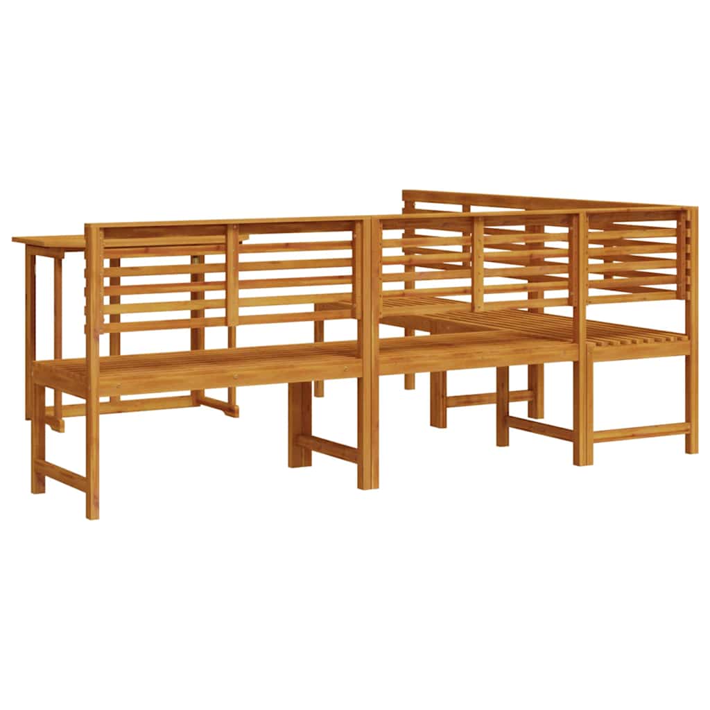 Garden Bench Set 4 Pcs Brown Solid Acacia Wood