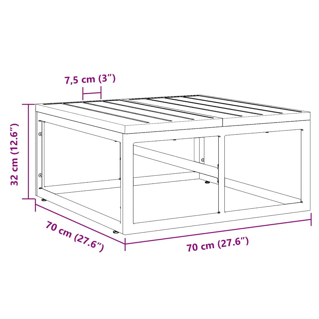 Outdoor Furniture Black 70 X 70 X32 Cm Metal