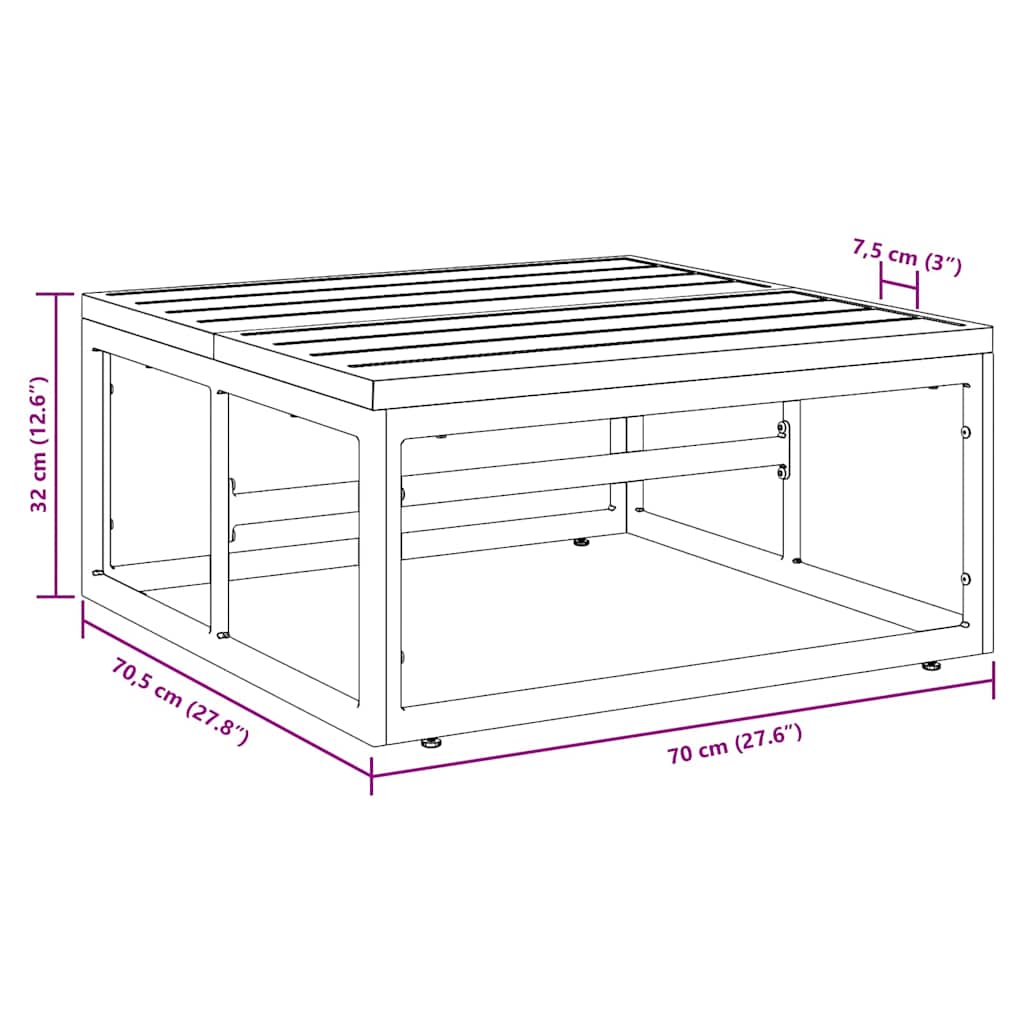 Outdoor Furniture Anthracite 70 X 70.5 X 32 Cm Steel