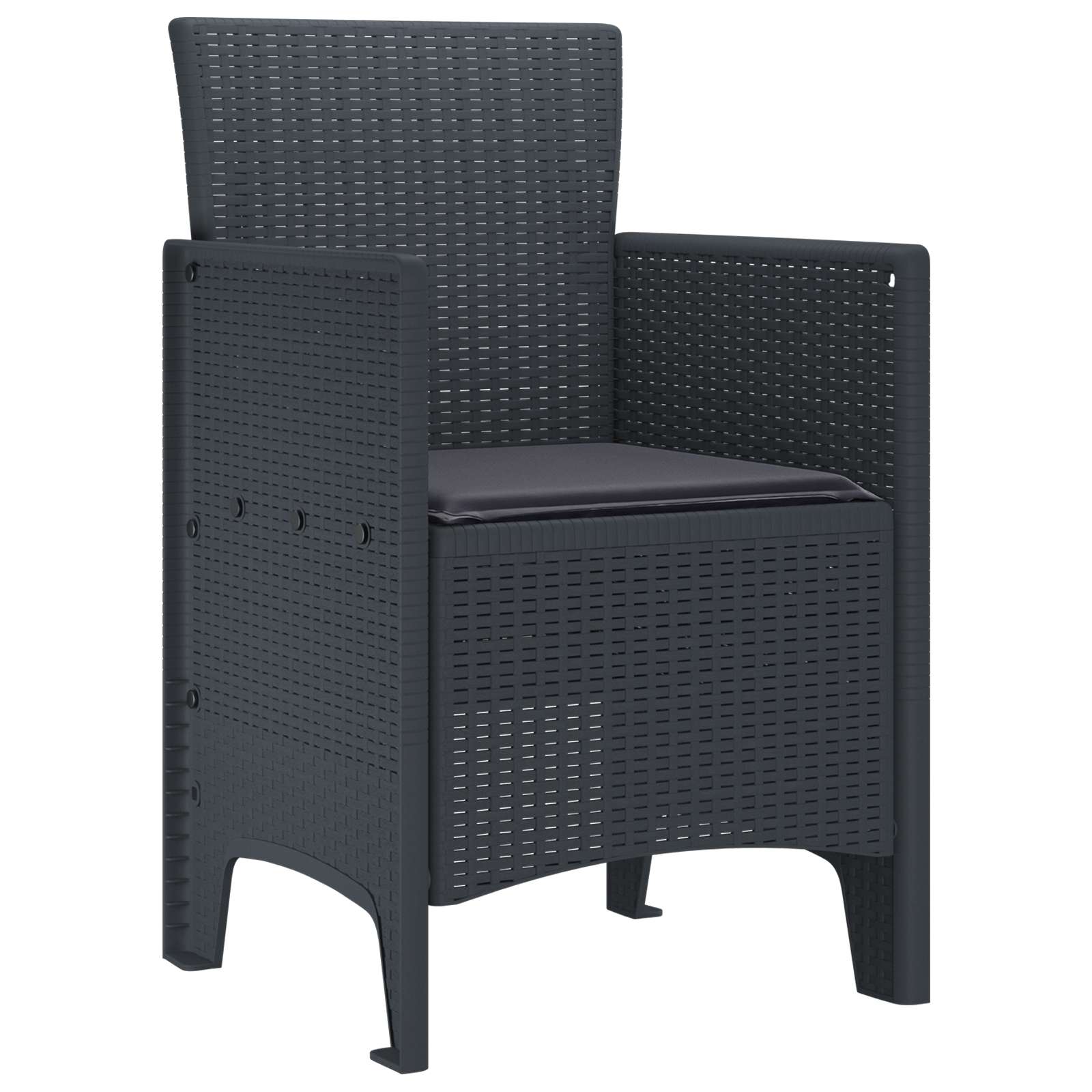 Garden Chair 2 Pcs Anthracite 53 X 49 X 85 Cm Polypropylene