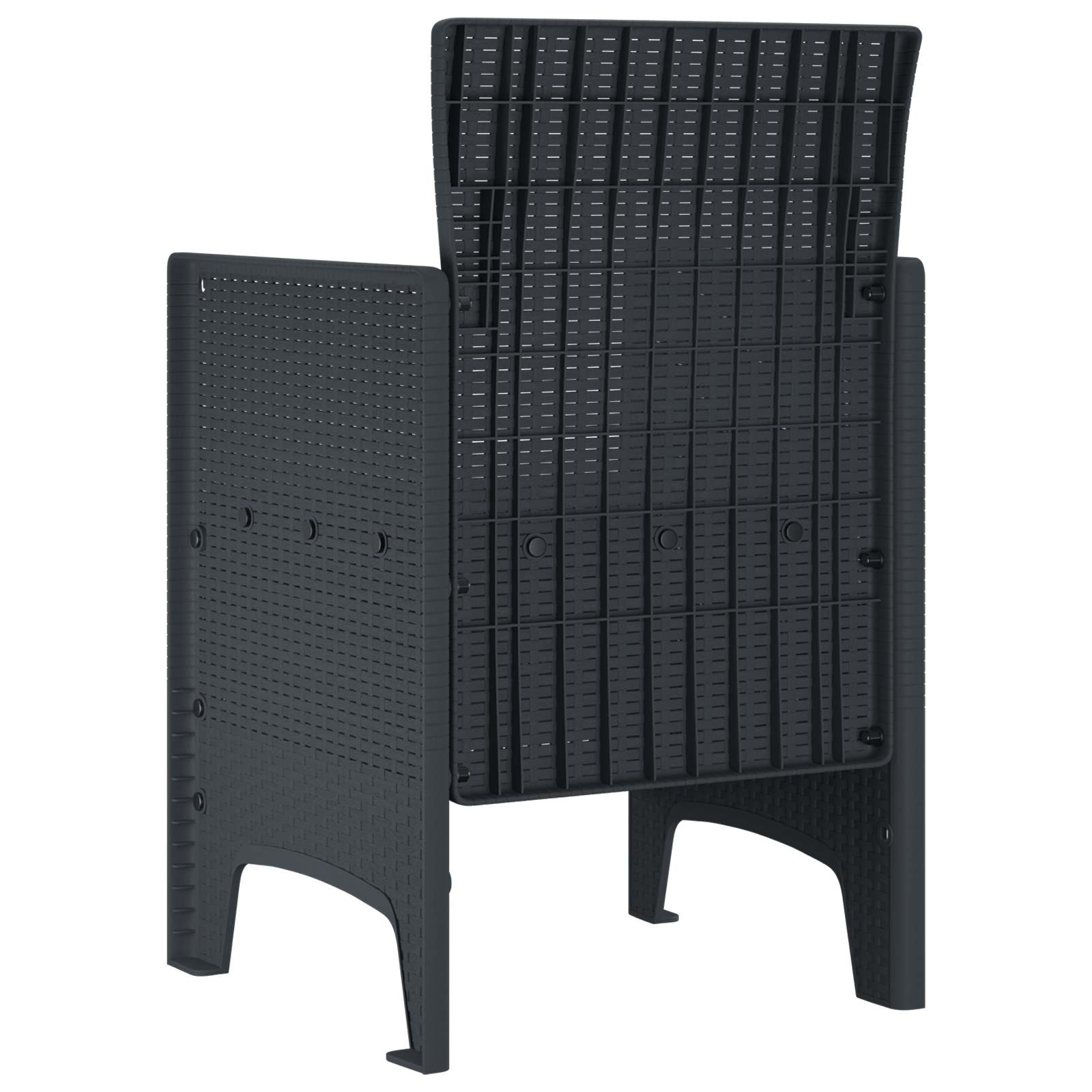 Garden Chair 2 Pcs Anthracite 53 X 49 X 85 Cm Polypropylene