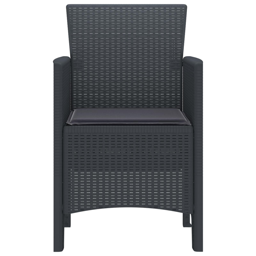 Garden Chair 2 Pcs Anthracite 53 X 49 X 85 Cm Polypropylene