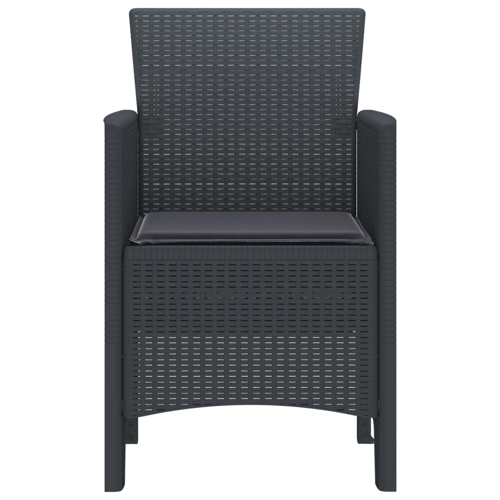 Garden Chair 2 Pcs Anthracite 53 X 49 X 85 Cm Polypropylene