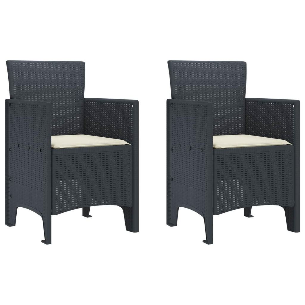 Garden Chair 2 Pcs Anthracite 53 X 49 X 85 Cm Polypropylene