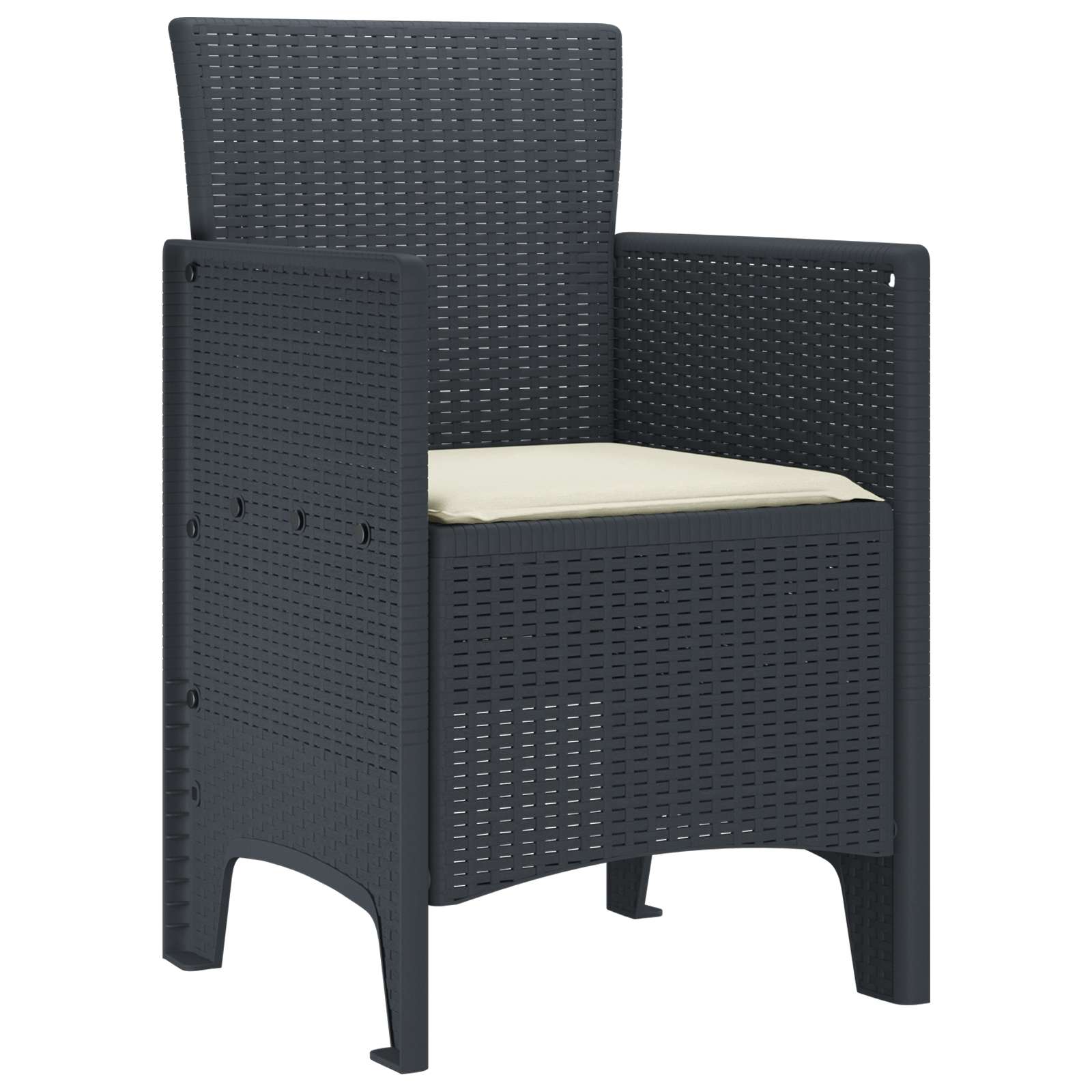 Garden Chair 2 Pcs Anthracite 53 X 49 X 85 Cm Polypropylene
