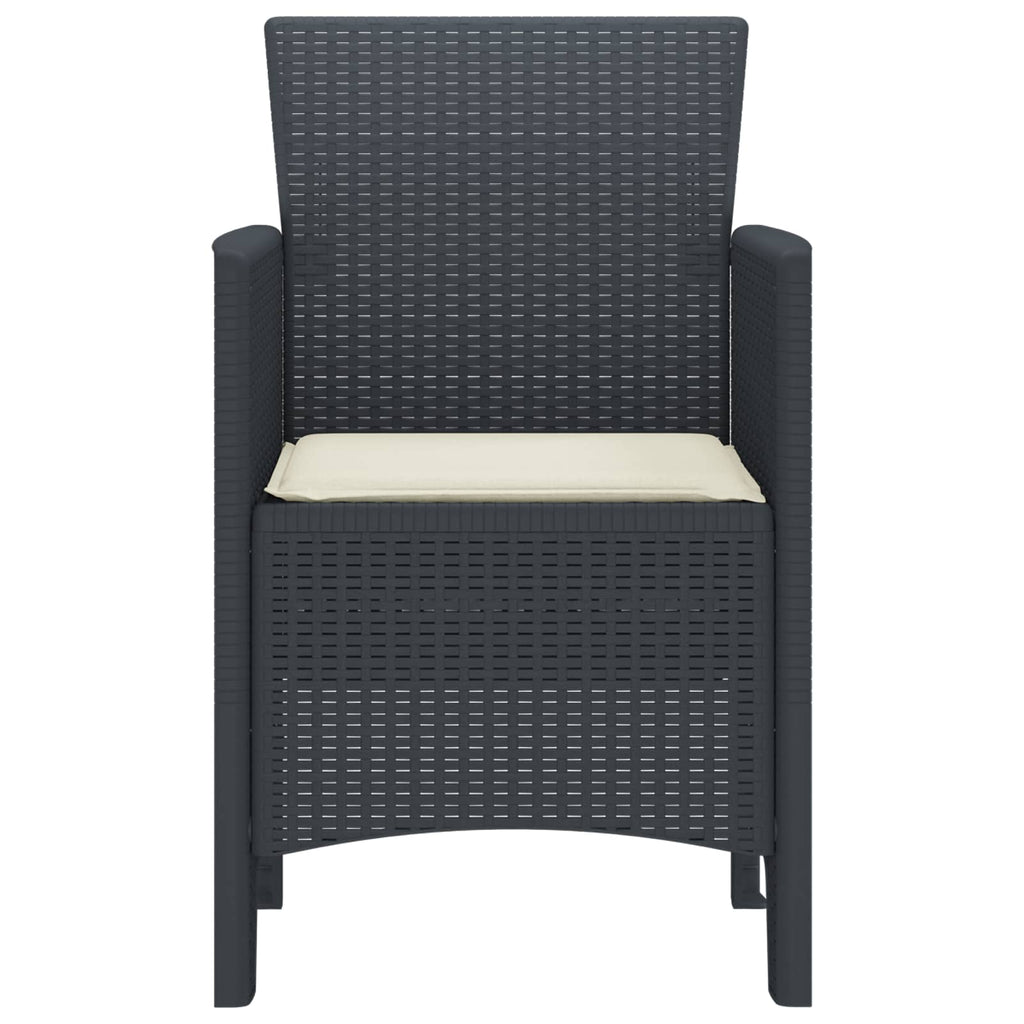 Garden Chair 2 Pcs Anthracite 53 X 49 X 85 Cm Polypropylene