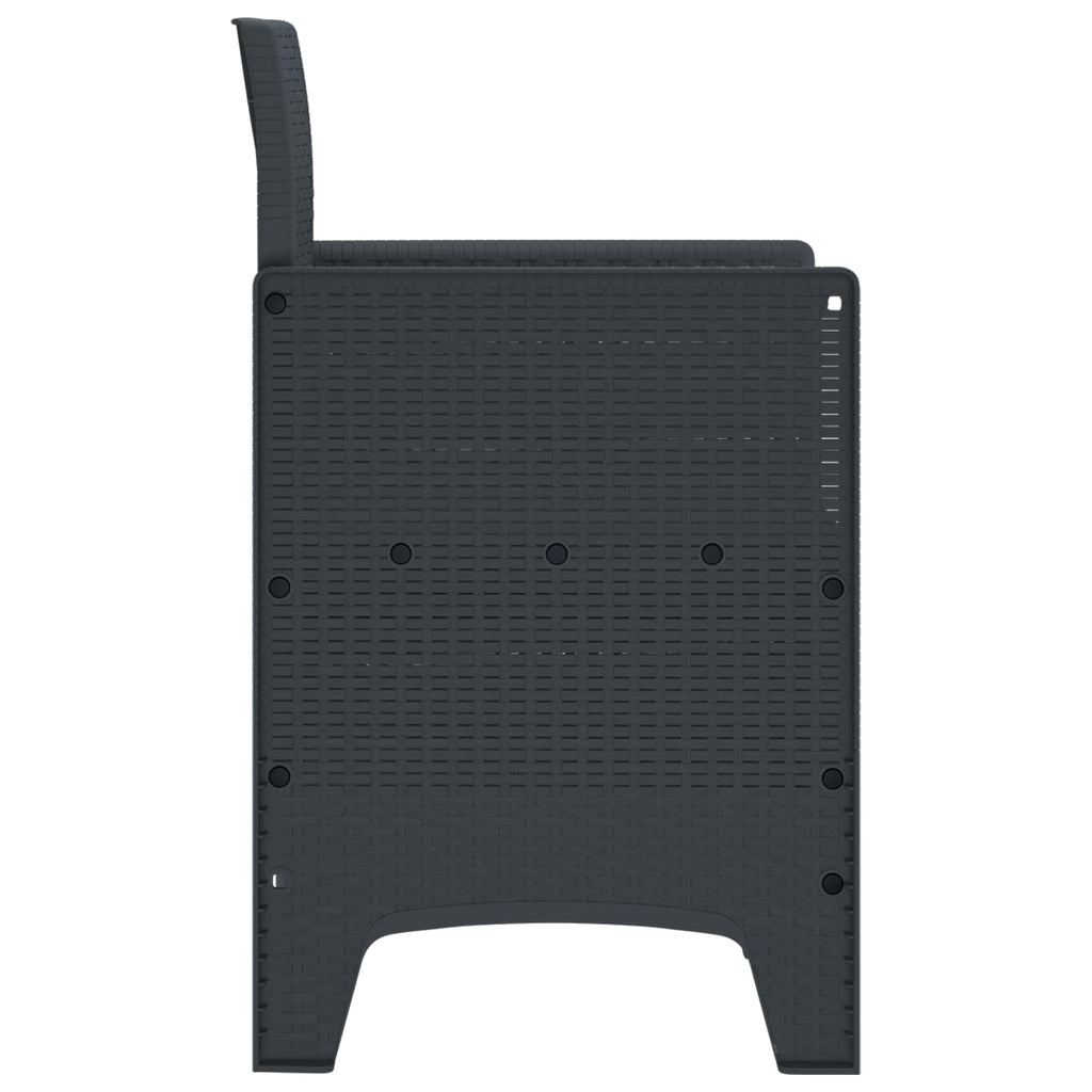 Garden Chair 2 Pcs Anthracite 53 X 49 X 85 Cm Polypropylene
