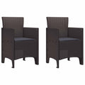 Garden Chair 2 Pcs Brown 53 X 49 X 85 Cm Polypropylene