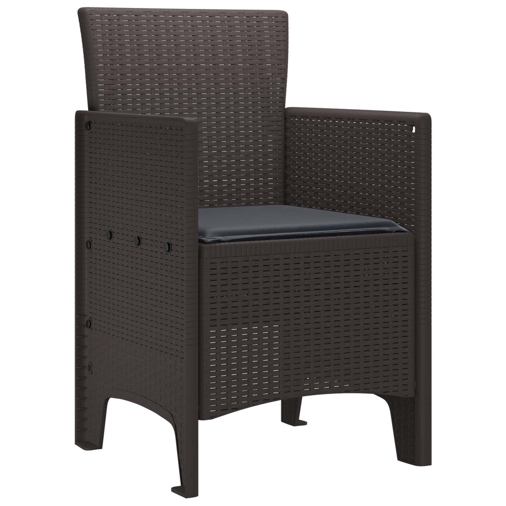 Garden Chair 2 Pcs Brown 53 X 49 X 85 Cm Polypropylene