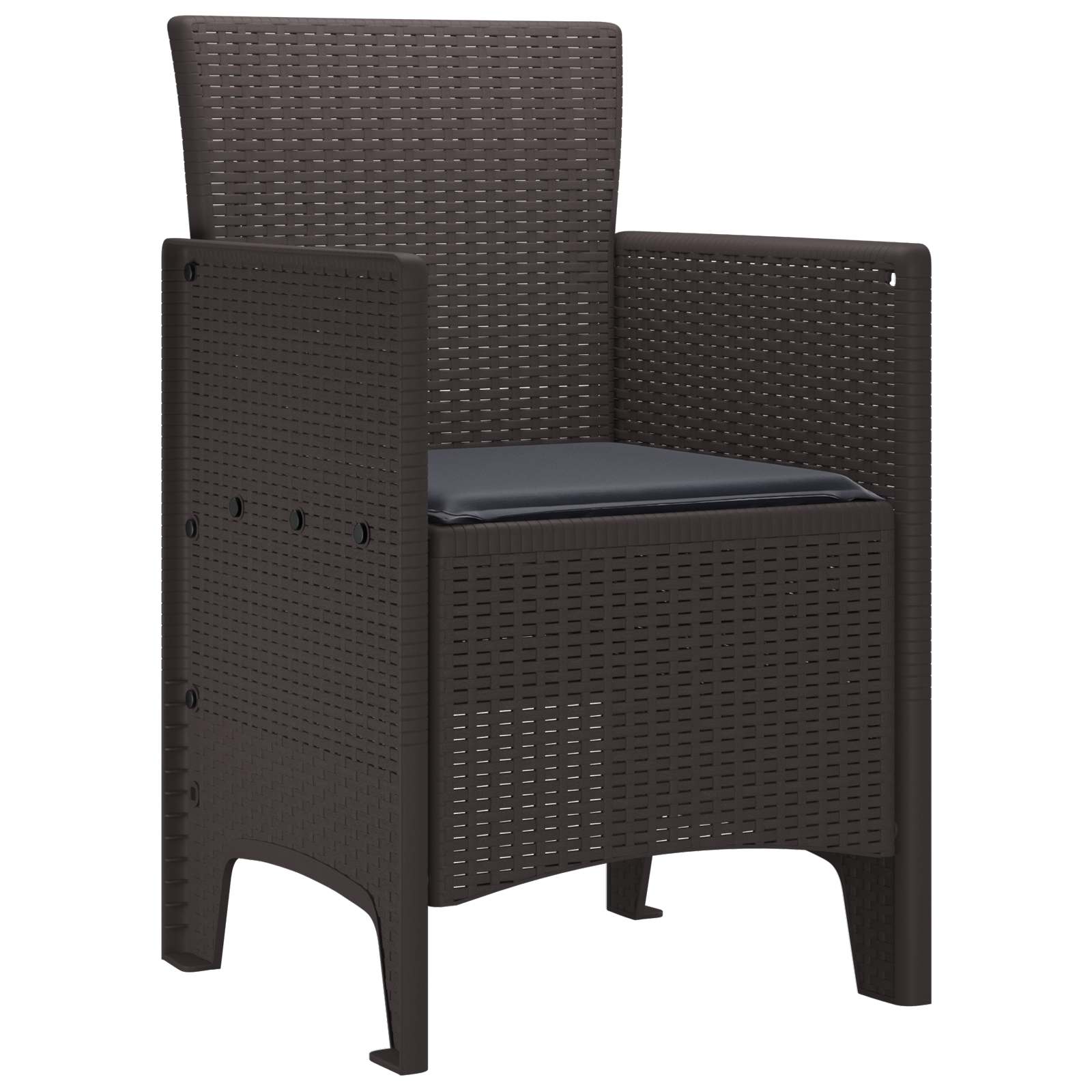 Garden Chair 2 Pcs Brown 53 X 49 X 85 Cm Polypropylene
