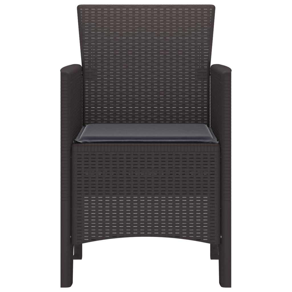 Garden Chair 2 Pcs Brown 53 X 49 X 85 Cm Polypropylene