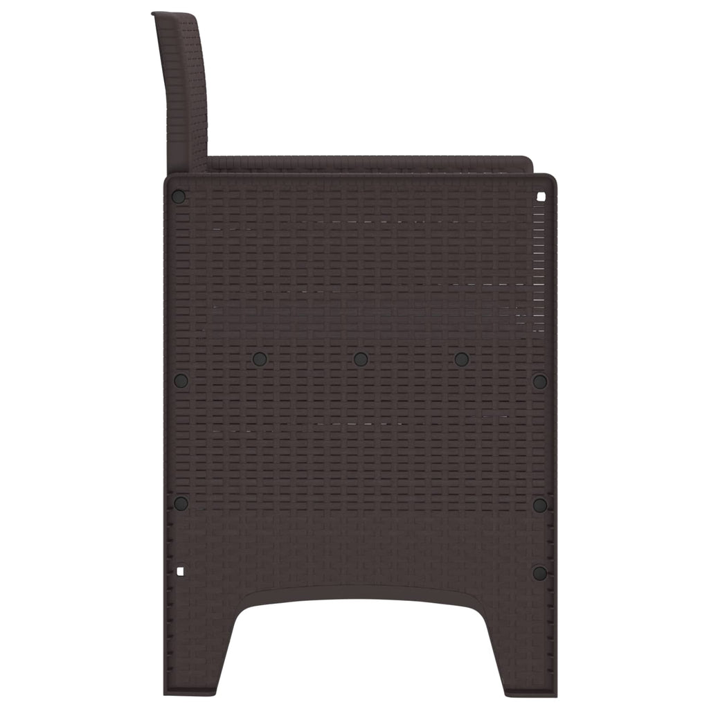 Garden Chair 2 Pcs Brown 53 X 49 X 85 Cm Polypropylene