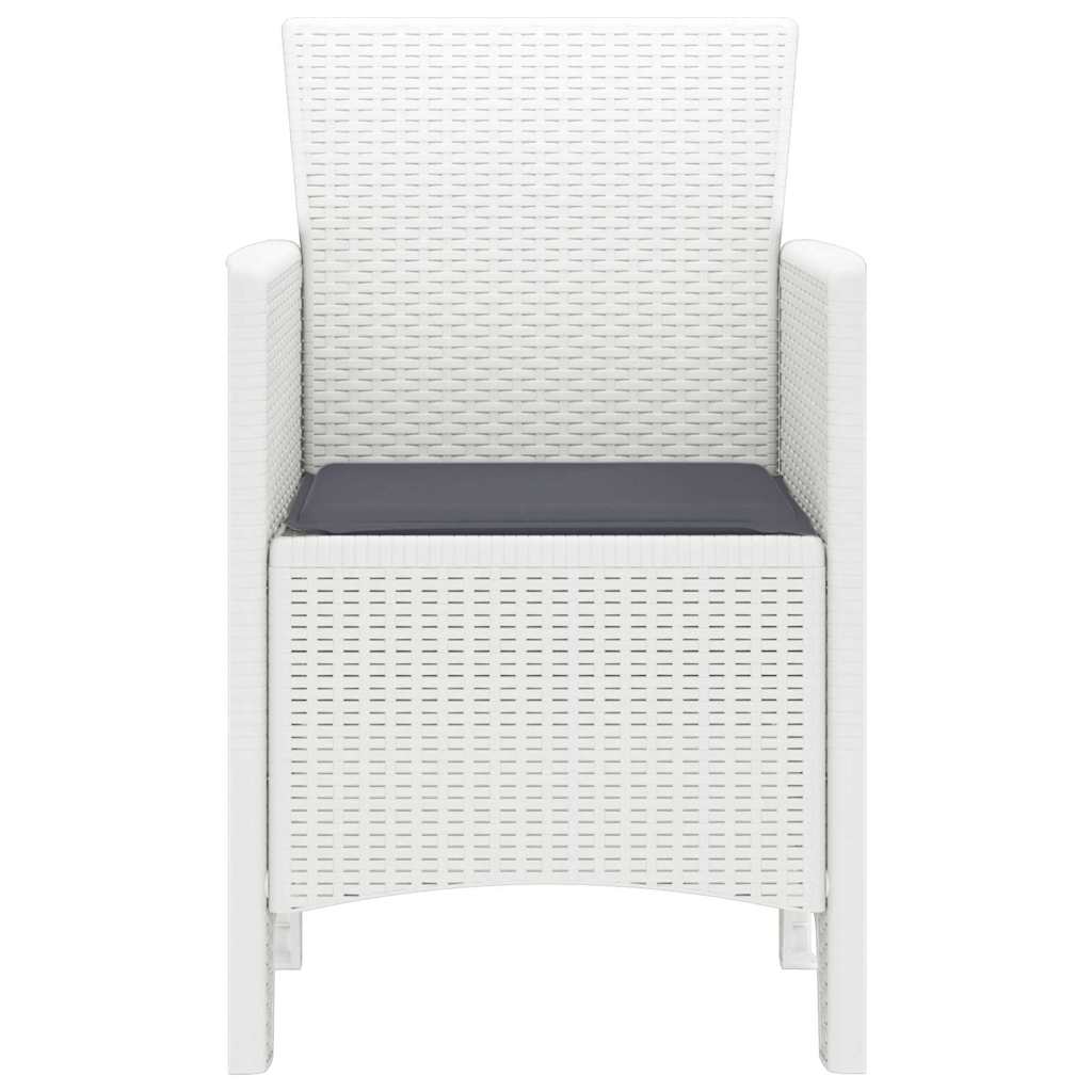 Garden Chair 2 Pcs White 53 X 49 X 85 Cm Polypropylene