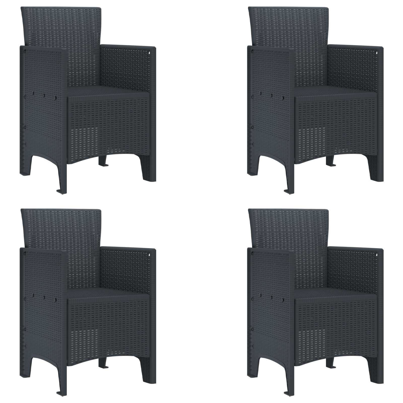 Garden Chair 4 Pcs 53 X 49 X 85 Cm Polypropylene