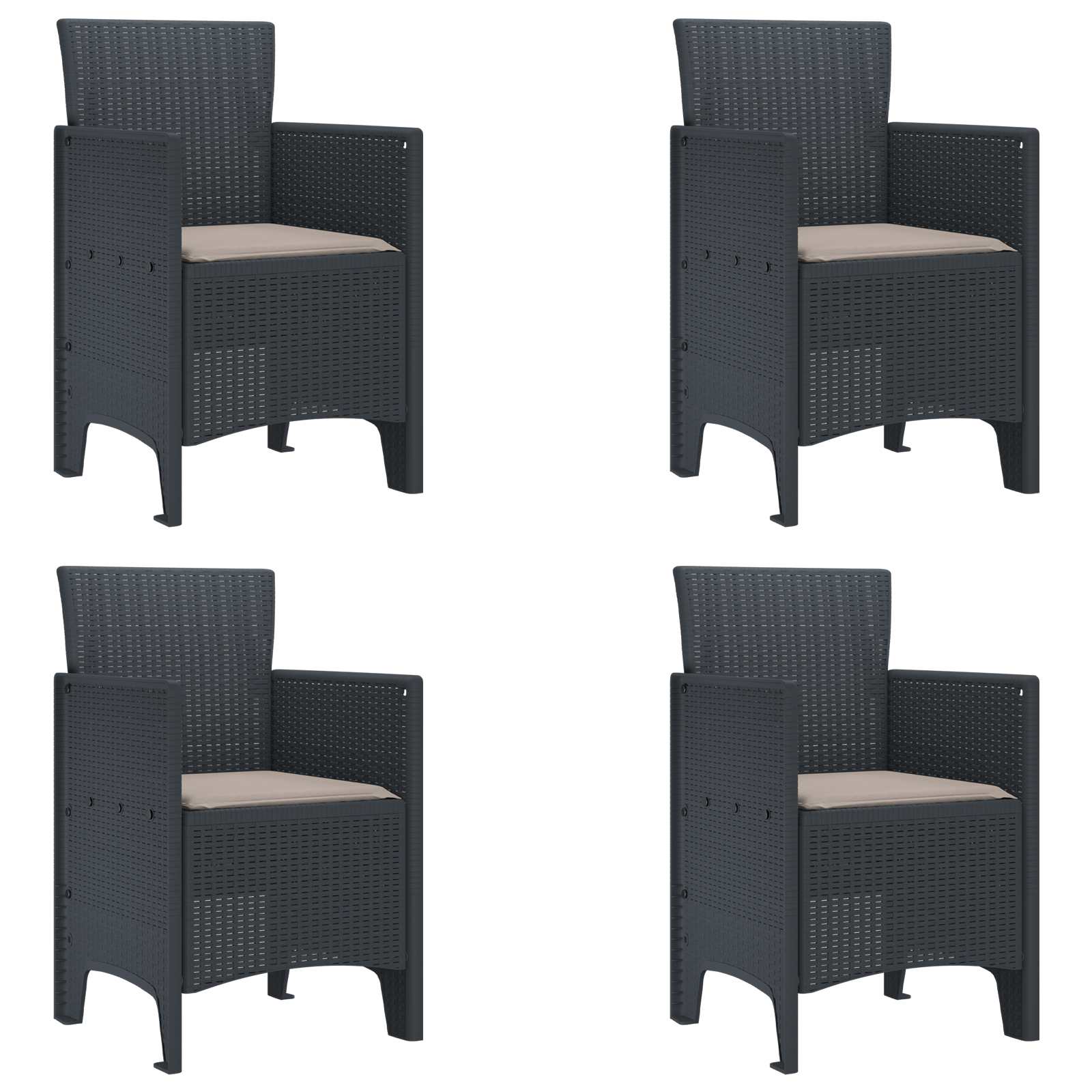 Garden Chair 4 Pcs 53 X 49 X 85 Cm Polypropylene