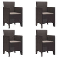 Garden Chair 4 Pcs Brown 53 X 49 X 85 Cm Polypropylene
