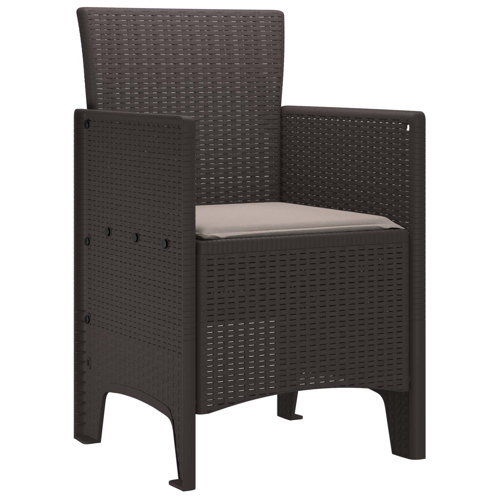 Garden Chair 4 Pcs Brown 53 X 49 X 85 Cm Polypropylene