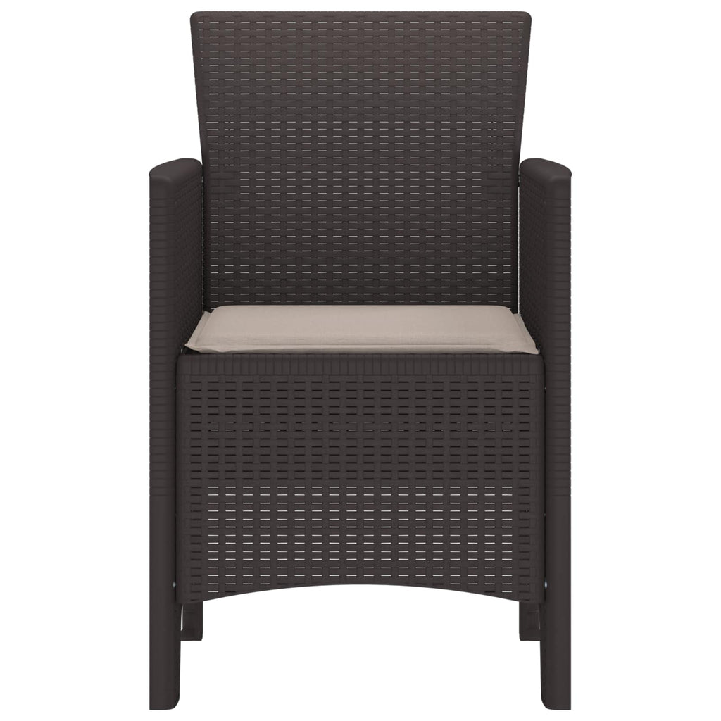 Garden Chair 4 Pcs Brown 53 X 49 X 85 Cm Polypropylene