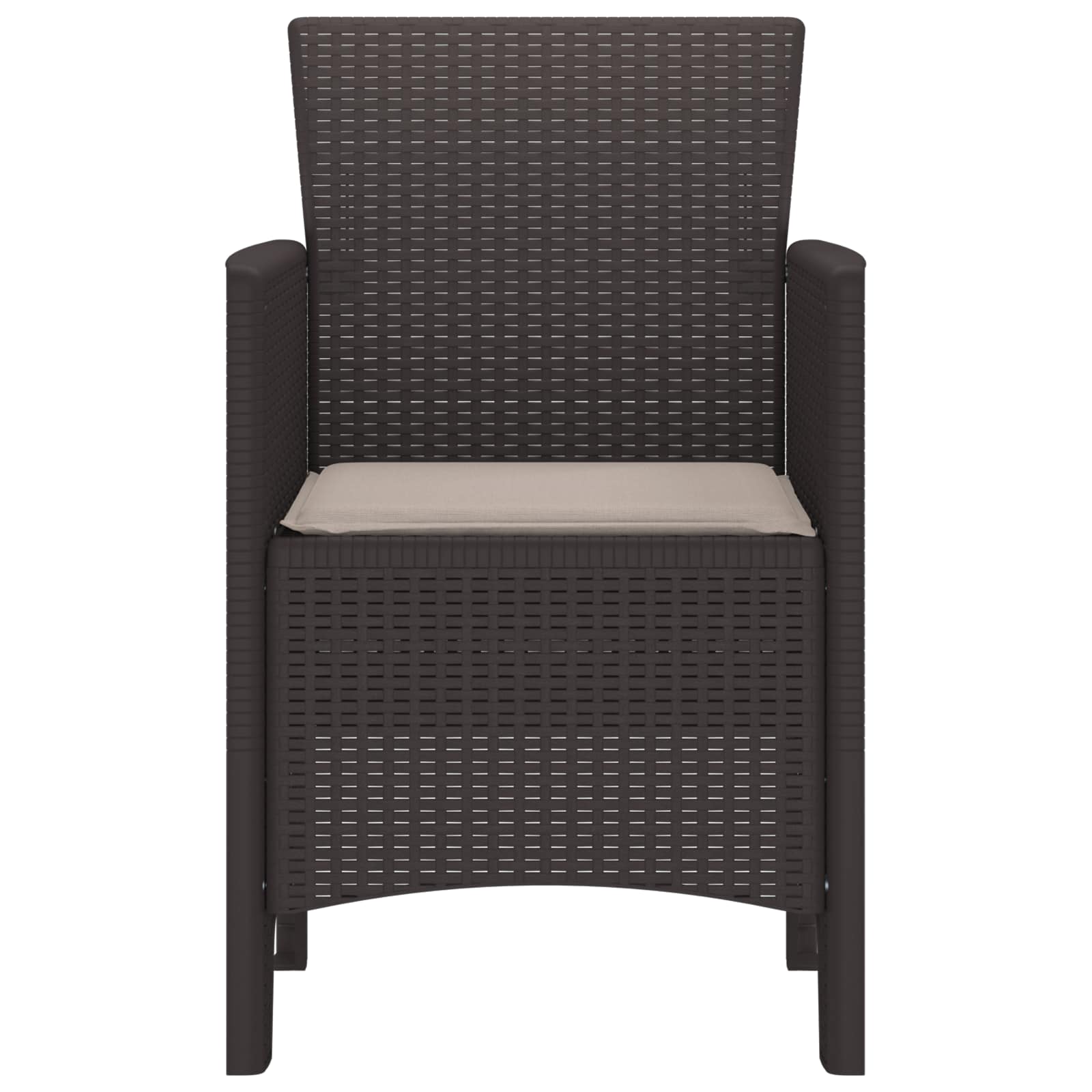 Garden Chair 4 Pcs Brown 53 X 49 X 85 Cm Polypropylene