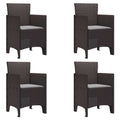 Garden Chair 4 Pcs Brown 53 X 49 X 85 Cm Polypropylene