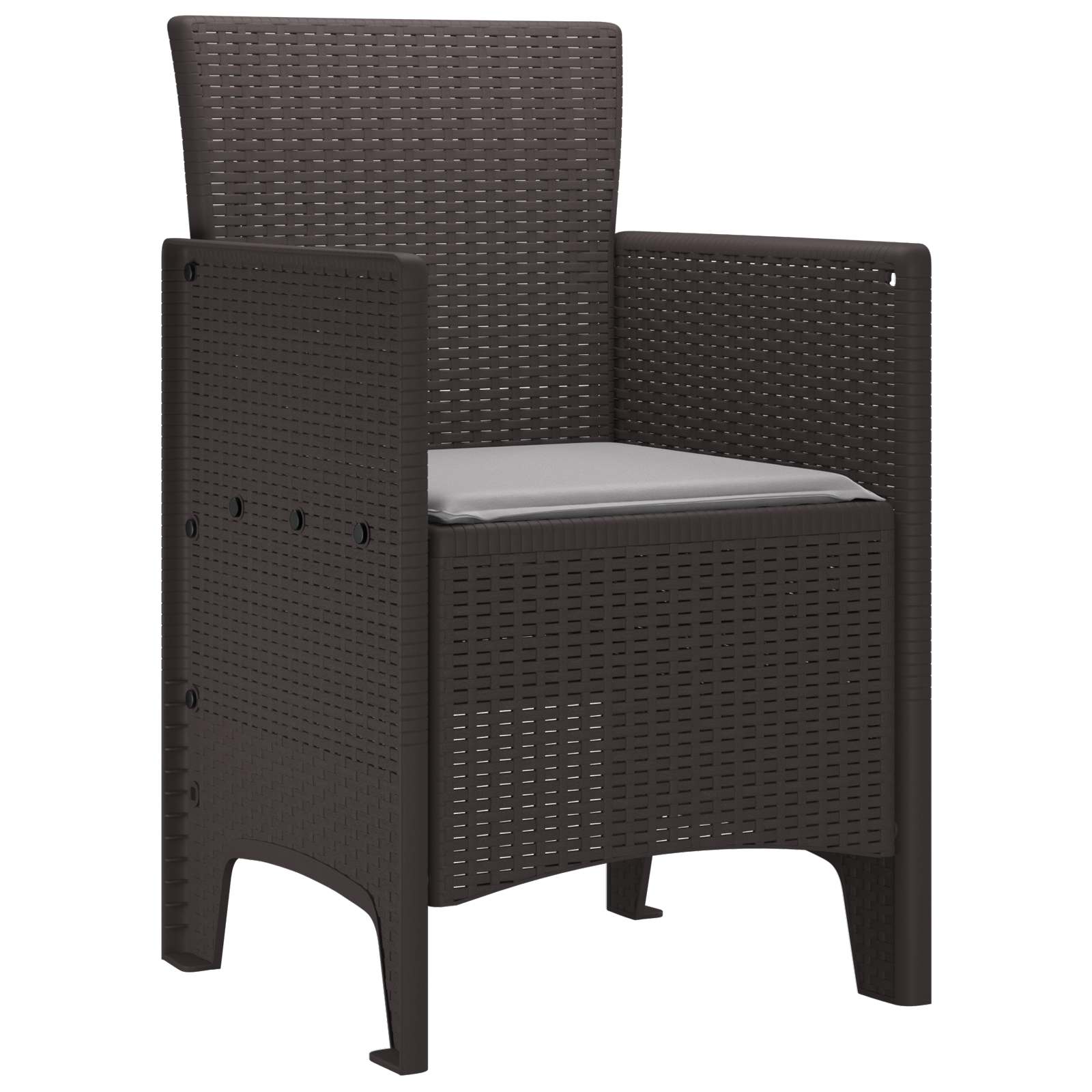 Garden Chair 4 Pcs Brown 53 X 49 X 85 Cm Polypropylene