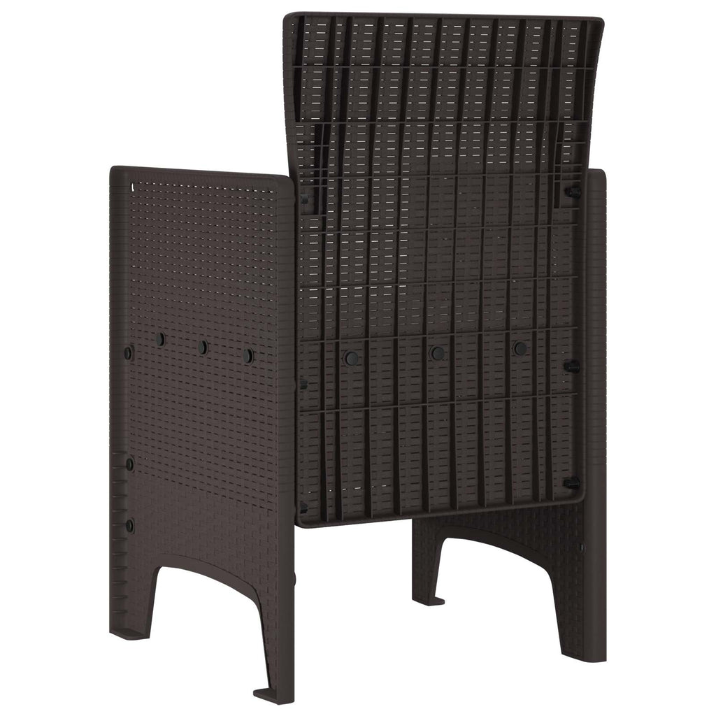 Garden Chair 4 Pcs Brown 53 X 49 X 85 Cm Polypropylene
