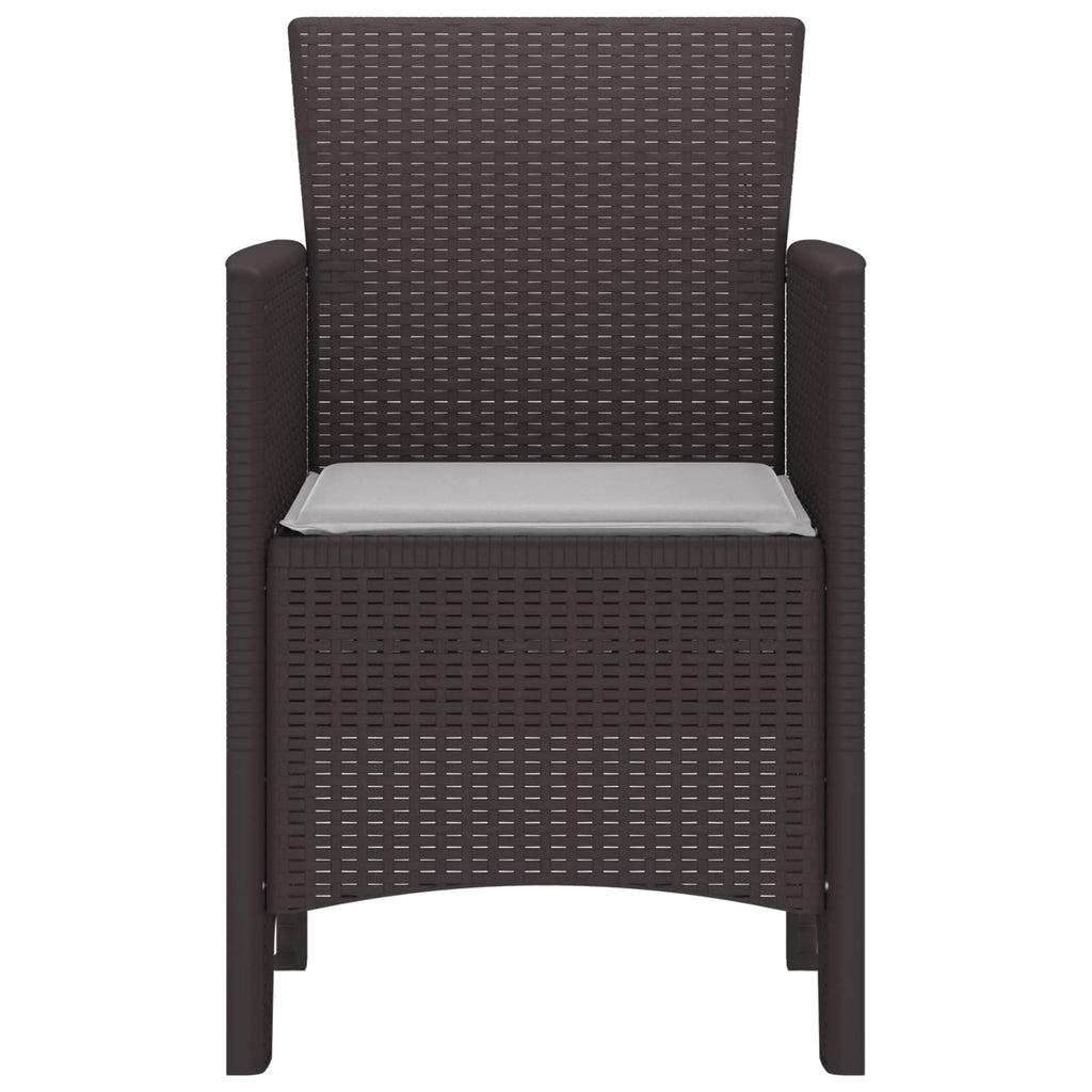 Garden Chair 4 Pcs Brown 53 X 49 X 85 Cm Polypropylene