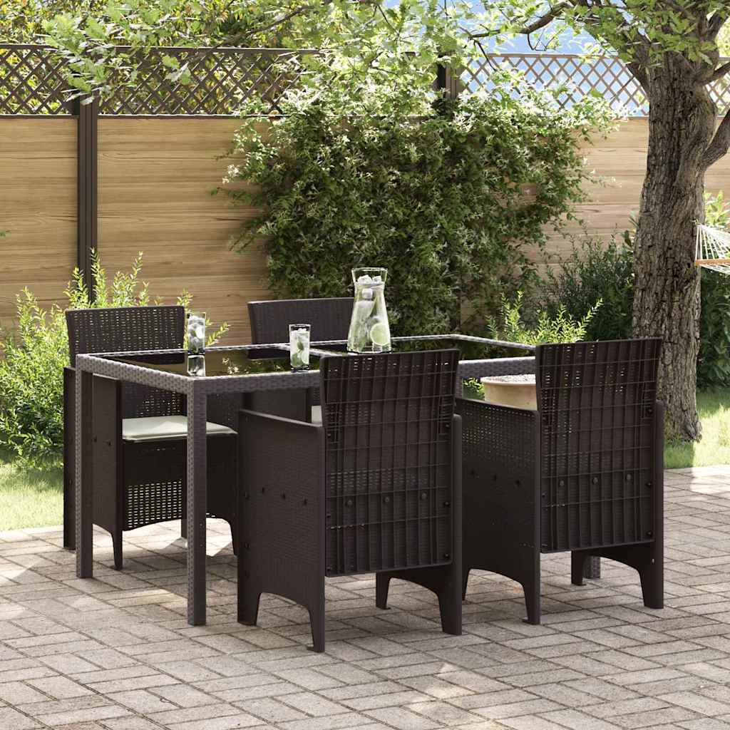 Garden Chair 4 Pcs Brown 53 X 49 X 85 Cm Polypropylene