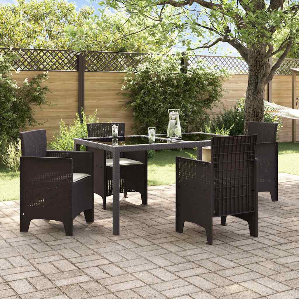 Garden Chair 4 Pcs Brown 53 X 49 X 85 Cm Polypropylene