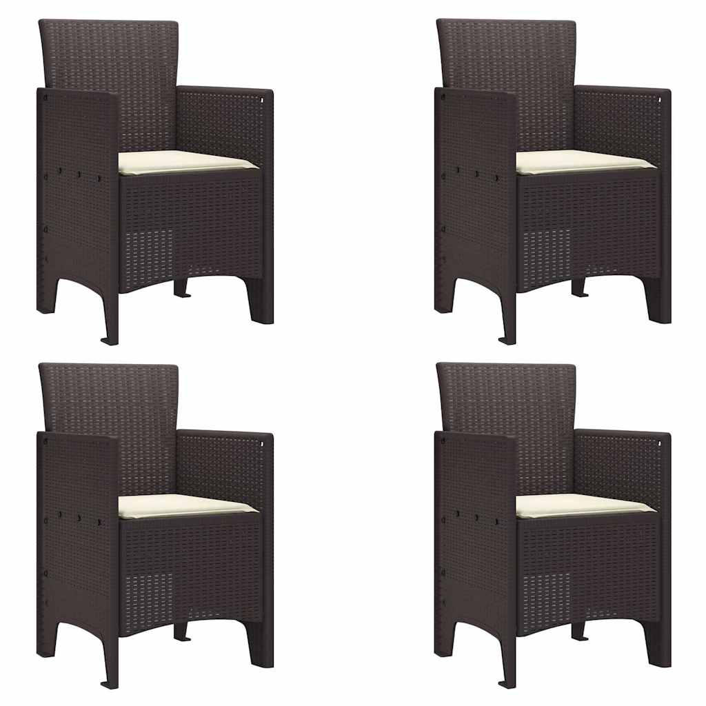 Garden Chair 4 Pcs Brown 53 X 49 X 85 Cm Polypropylene