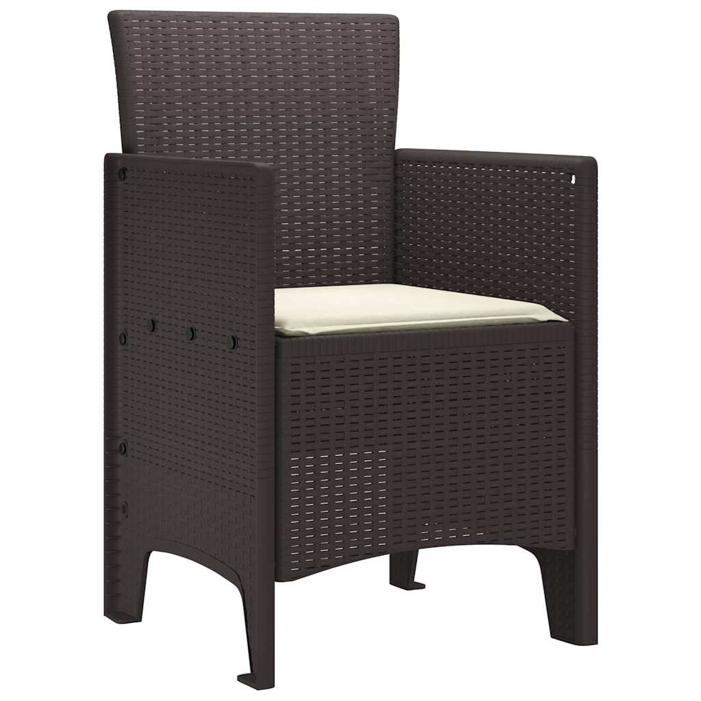 Garden Chair 4 Pcs Brown 53 X 49 X 85 Cm Polypropylene