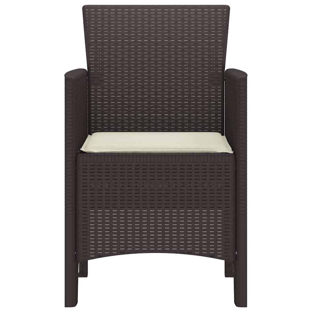 Garden Chair 4 Pcs Brown 53 X 49 X 85 Cm Polypropylene