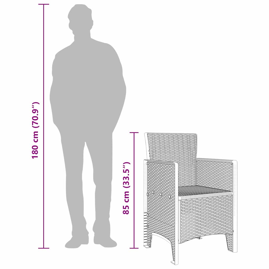 Garden Chair 4 Pcs 53 X 49 X 85 Cm Polypropylene