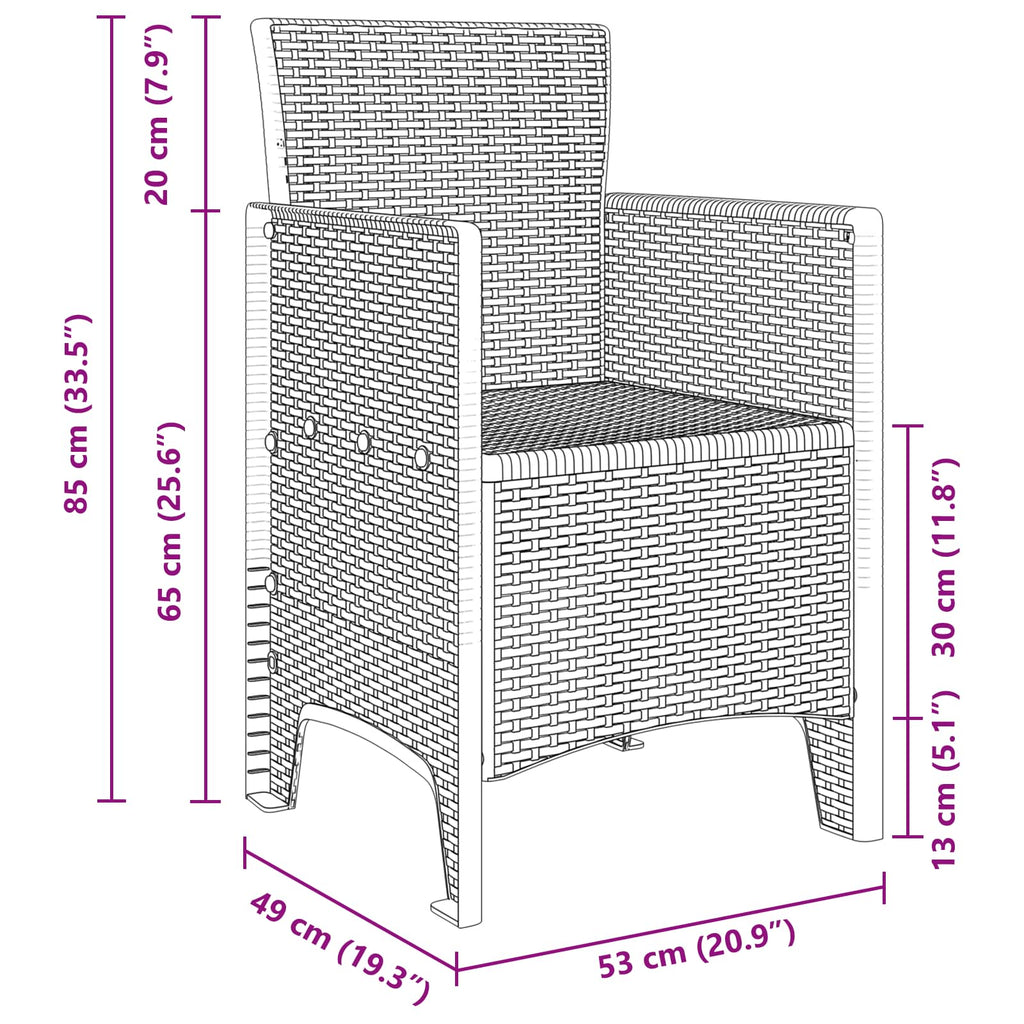 Garden Chair 4 Pcs 53 X 49 X 85 Cm Polypropylene