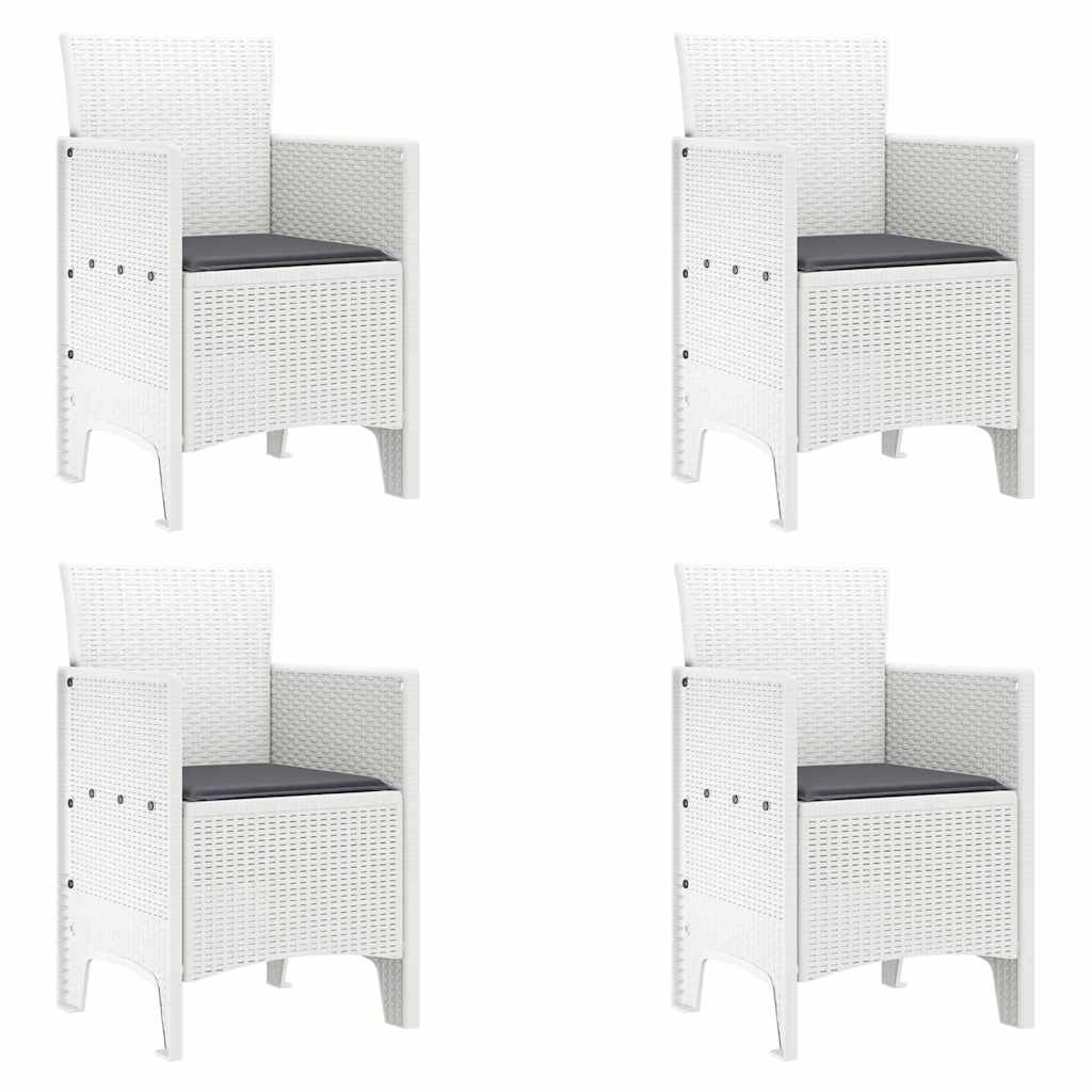 Garden Chair 4 Pcs White 53 X 49 X 85 Cm Polypropylene