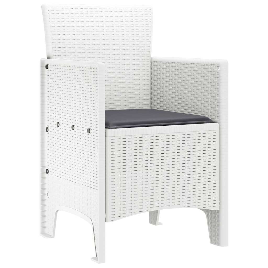 Garden Chair 4 Pcs White 53 X 49 X 85 Cm Polypropylene