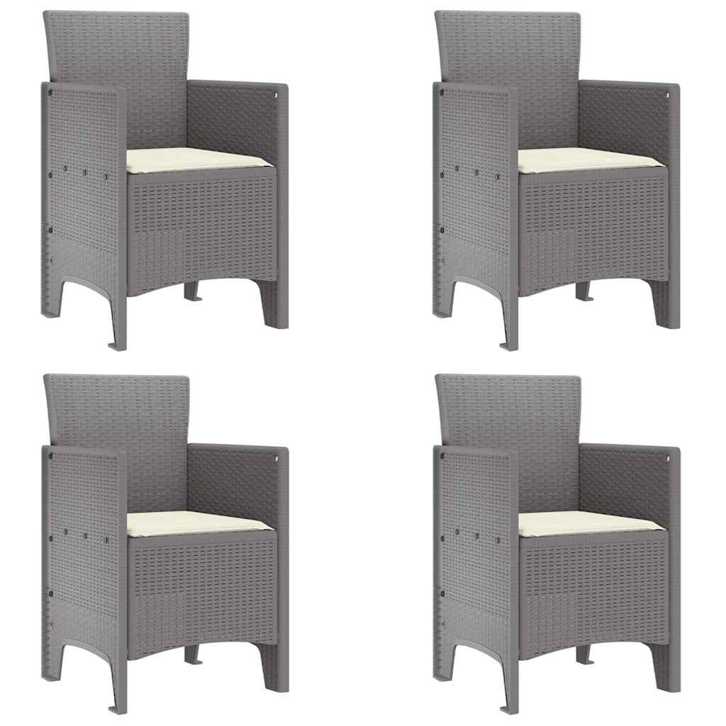 Garden Chair 4 Pcs Light Grey 53 X 49 X 85 Cm Polypropylene