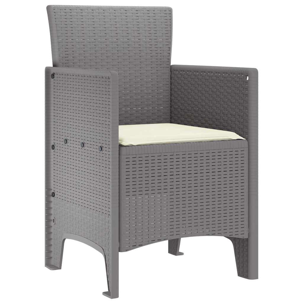 Garden Chair 4 Pcs Light Grey 53 X 49 X 85 Cm Polypropylene
