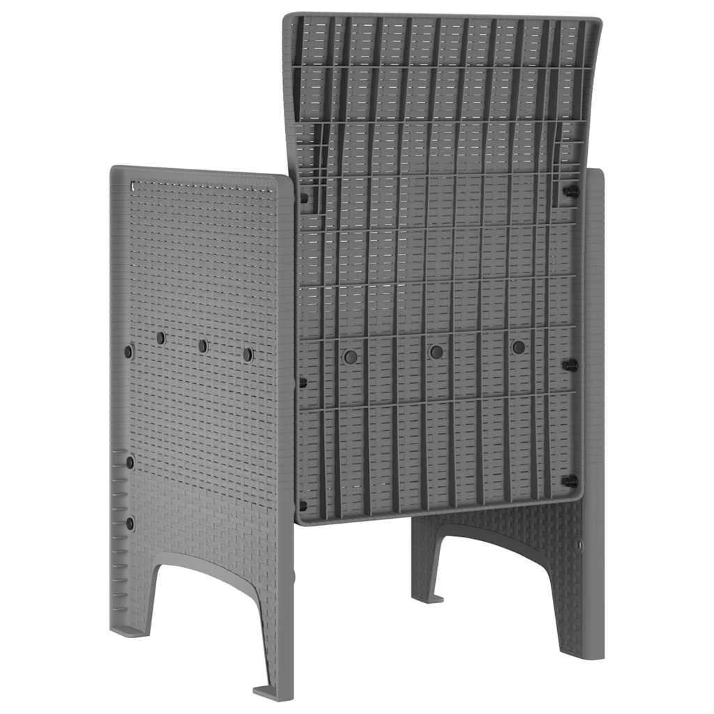 Garden Chair 4 Pcs Light Grey 53 X 49 X 85 Cm Polypropylene