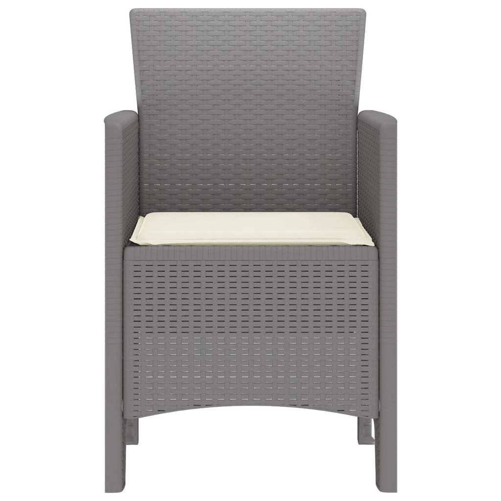 Garden Chair 4 Pcs Light Grey 53 X 49 X 85 Cm Polypropylene