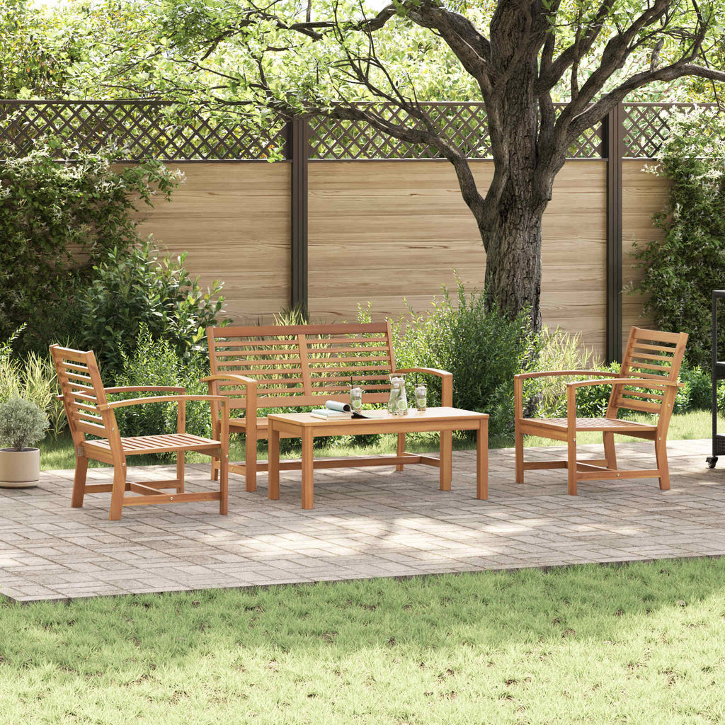 Garden Sofa Set 4 Pcs Solid Teak Wood