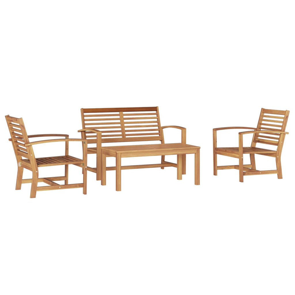 Garden Sofa Set 4 Pcs Solid Teak Wood